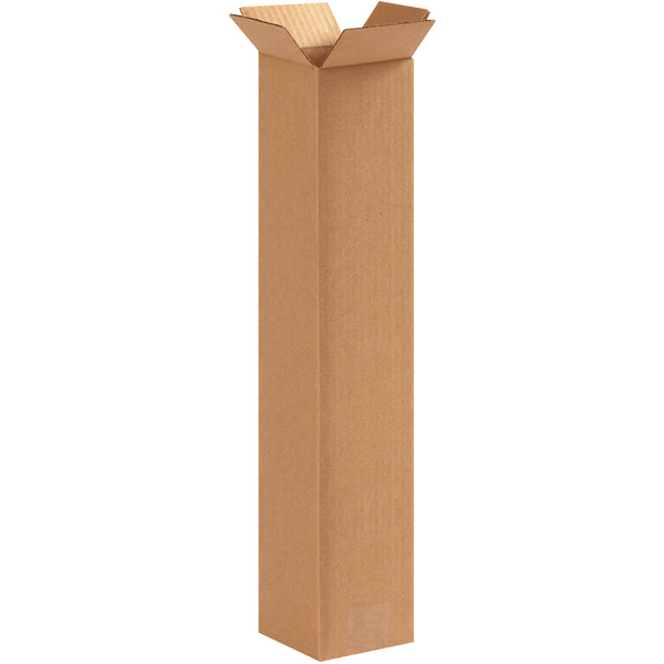 4 x 4 x 20" Tall Corrugated Boxes, Bundle Of 25 Bundle Of 25