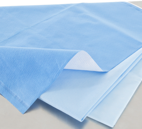 QUICK CHECK* H200 Sterilization Wrap White / Blue 18 X 18 Inch Dual Layer SMS Polypropylene Steam / EO Gas / Hydrogen Peroxide (840354_BG) 240/BG