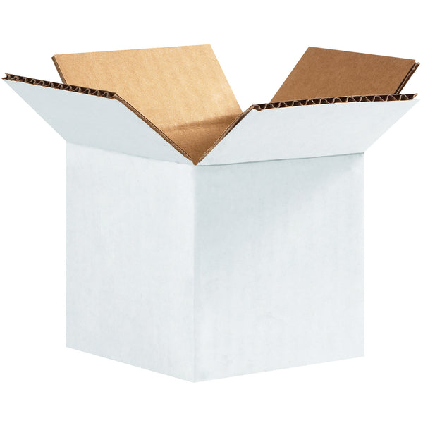 4 x 4 x 4" White Corrugated Boxes (444W) Bundle Of 25