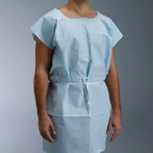 Graham Medical Products Patient Exam Gown Medium / Large Blue Disposable (162226_CS) 50/CS