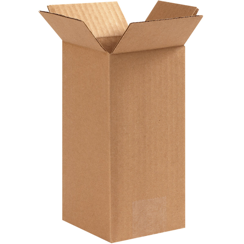 4 x 4 x 8" Tall Corrugated Boxes, Bundle Of 25 Bundle Of 25