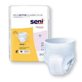 Seni® Active Classic Plus Unisex Adult Absorbent Underwear Pull On with Tear Away Seams Medium Disposable Moderate Absorbency (1163843_CS) 80/CS