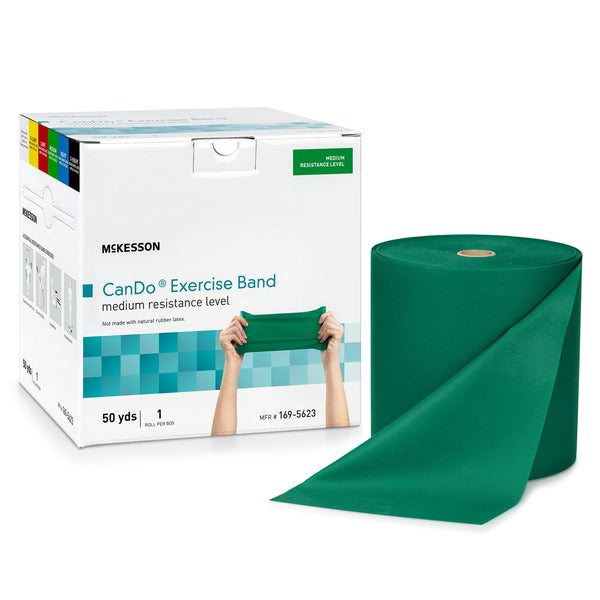 McKesson CanDo® Exercise Resistance Band Green 5 Inch X 50 Yard Medium Resistance (1199532_EA) 1/EA