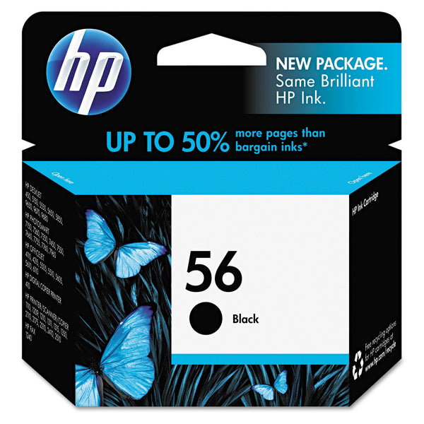 HP HP 56, (C6656AN) Black Original Ink Cartridge (HEWC6656AN)