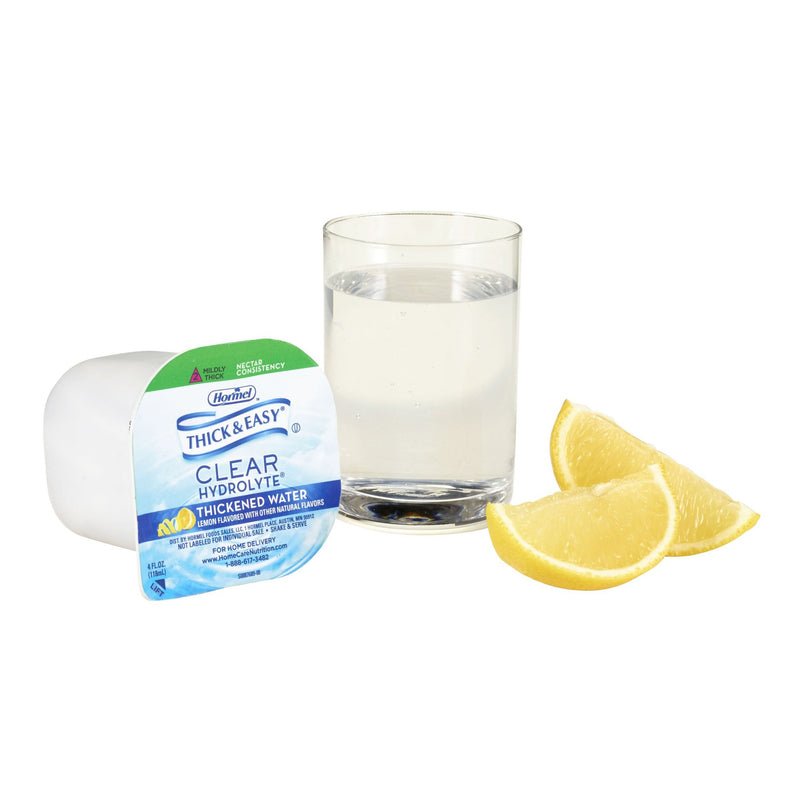 Thick & Easy® Hydrolyte® Thickened Water 4 oz. Portion Cup Lemon Flavor Liquid IDDSI Level 2 Mildly Thick (584160_CS) 24/CS