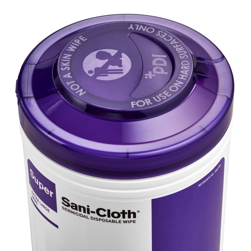 Super Sani-Cloth® Surface Disinfectant Cleaner Premoistened Germicidal Manual Pull Wipe 75 Count Canister Alcohol Scent NonSterile (1207552_CN) 75/CN
