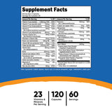 nutricost® Multivitamin For Men Dietary Supplement Vitamin A / C / D / E / K 1,800 mcg - 125 mg - 75 mcg - 20 mg - 80 mcg Strength Capsule 120 Per Bottle (1270268_CS) 12/CS