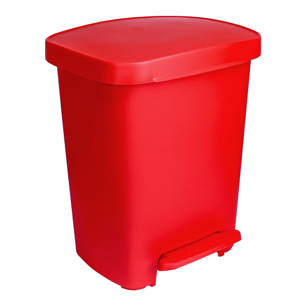 McKesson Trash Can 32 Quart / 8 gal. Red Plastic Rectangular (1223709_CS) 1/CS