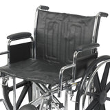McKesson Bariatric Wheelchair Dual Axle Desk Length Arm Swing-Away Elevating Legrest Black Upholstery 22 Inch Seat Width Adult 450 lbs. Weight Capacity (1065281_EA) 1/EA