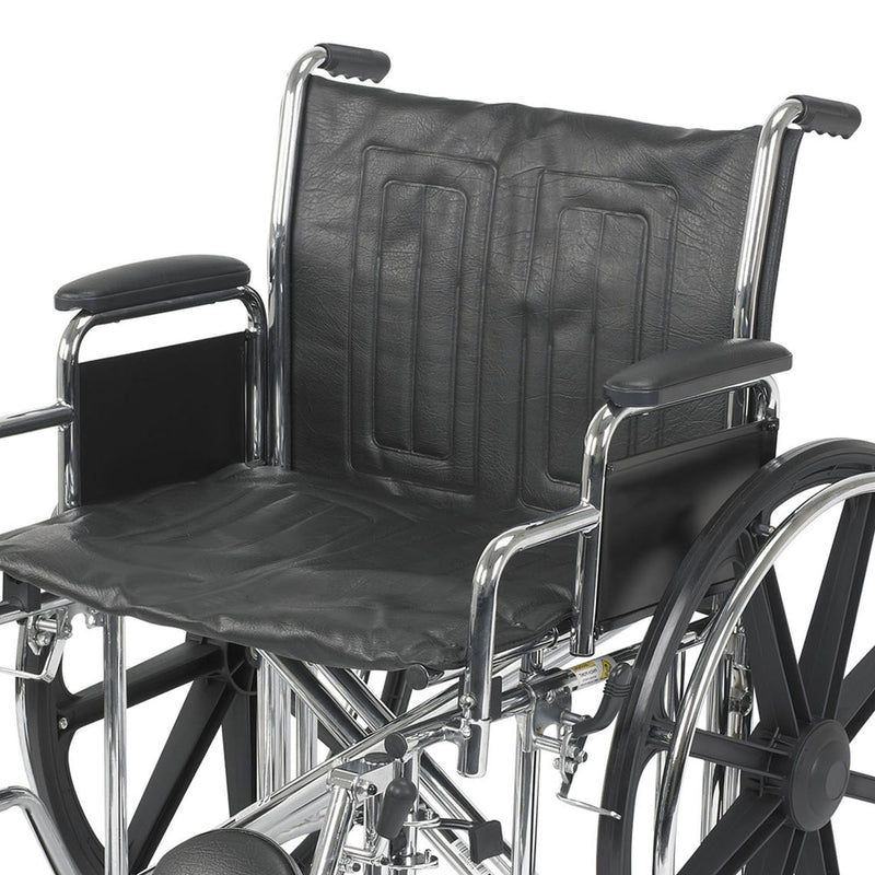 McKesson Bariatric Wheelchair Dual Axle Desk Length Arm Swing-Away Elevating Legrest Black Upholstery 22 Inch Seat Width Adult 450 lbs. Weight Capacity (1065281_EA) 1/EA