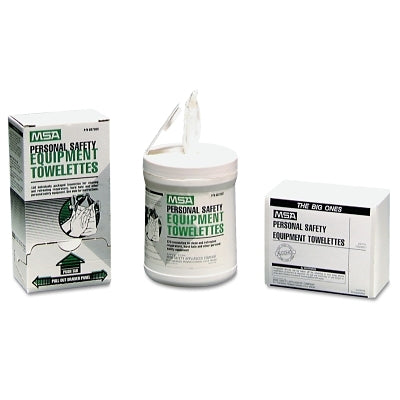 MSA Personal Safety Equipment Towelette, 5 in X 7-1/4 in, Paper, White (454-697383) 1 Box