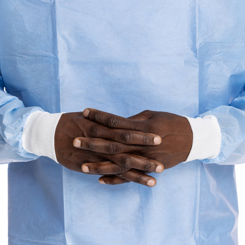 Halyard Protective Procedure Gown One Size Fits Most Blue NonSterile Not Rated Disposable (691480_CS) 100/CS