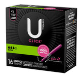 U by Kotex® Click® Tampon Super Absorbency Plastic Applicator Individually Wrapped (1184199_CS) 128/CS