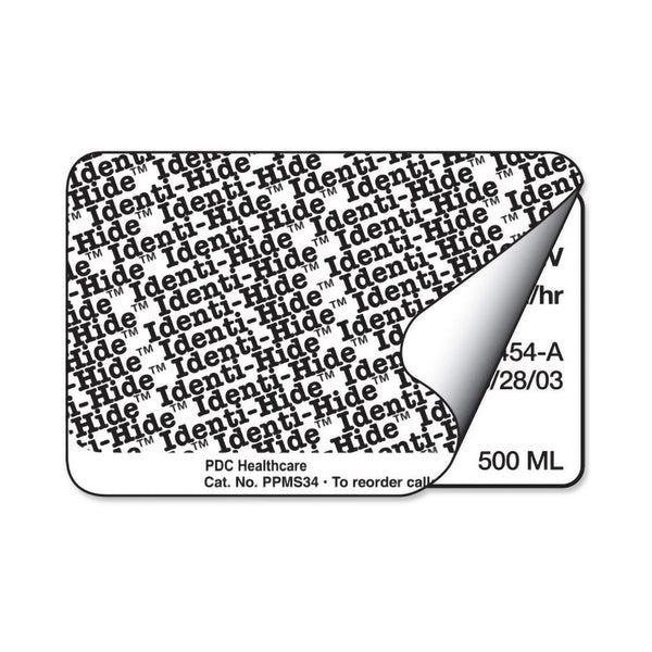 pdc® Identi-Hide™ Pre-Printed Label Chart Tab White Paper Hide Identi-Hide Black Privacy Label 2 X 3 Inch (1048263_RL) 1/RL