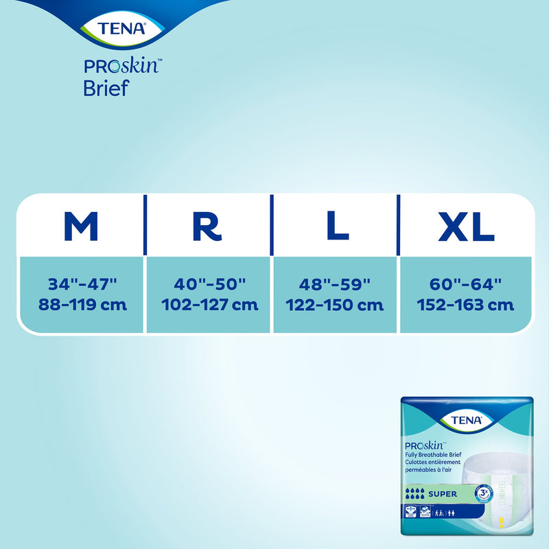 TENA ProSkin™ Super Unisex Adult Incontinence Brief X-Large Disposable Heavy Absorbency (628594_CS) 60/CS
