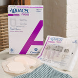 Aquacel® Foam Dressing 5-1/2 X 8 Inch With Border Waterproof Film Backing Silicone Adhesive Heel Sterile (802597_EA) 1/EA