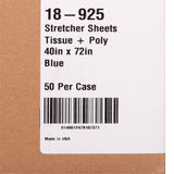 McKesson Stretcher Sheet Flat 40 W X 72 L Inch Blue 50% Cellulose Tissue / 50% Polyethylene Film Disposable (278382_CS) 50/CS