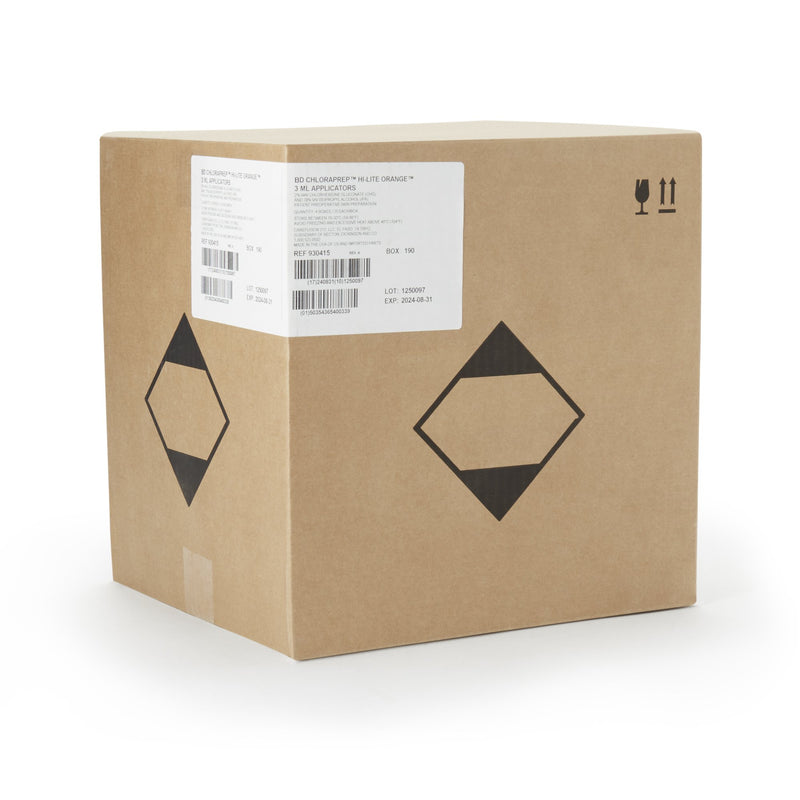 ChloraPrep™ Hi-Lite Orange™ Skin Prep Solution 3 mL Foam Applicator 2% / 70% Strength CHG (Chlorhexidine Gluconate) / Isopropyl Alcohol Sterile (1189867_CS) 100/CS