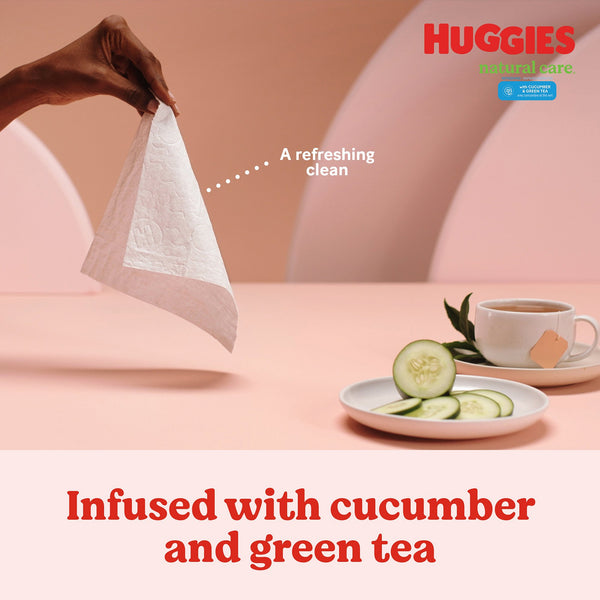 Huggies® Natural Care™ Refreshing Baby Wipe Soft Pack Cucumber / Green Tea Scent 560 Count (1160312_CS) 560/CS