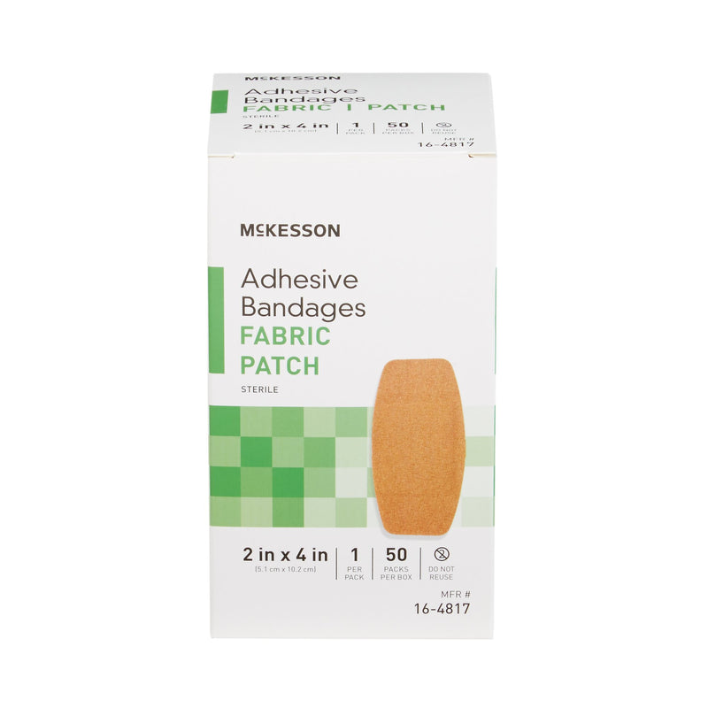McKesson Adhesive Strip 2 X 4 Inch Fabric Rectangle Tan Sterile (514534_BX) 1/BX