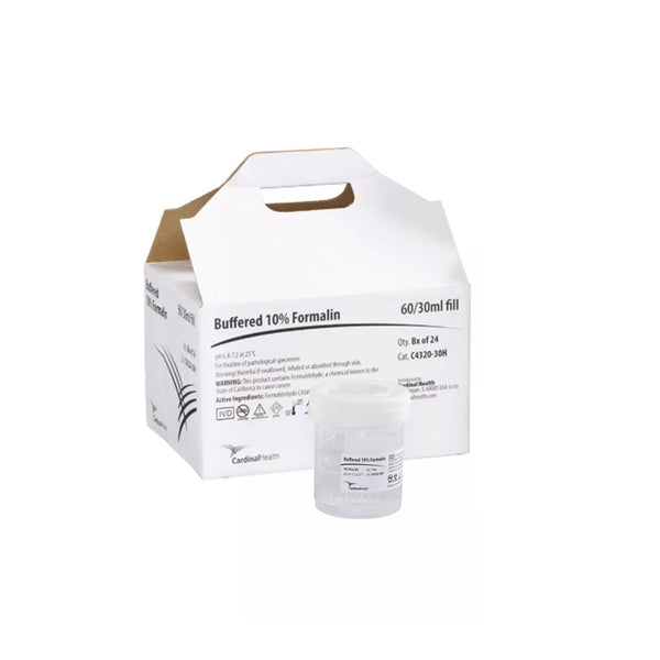 Handi Pack Prefilled Formalin Container 30 mL Fill in 60 mL (2 oz.) Screw Cap Warning Label / Patient Information NonSterile (1006103_CS) 4/CS