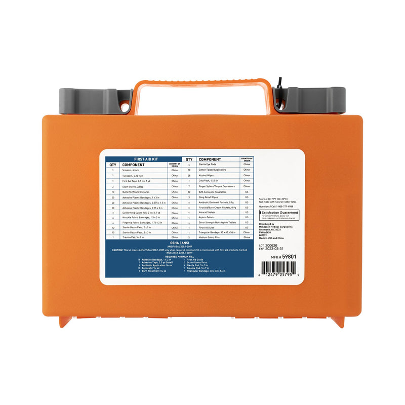 McKesson First Aid Kit 50 Person Plastic Case (1164080_CS) 12/CS
