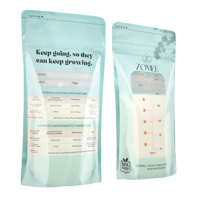 Zomee Breast Milk Storage Bag 8 oz. Food Grade Plastic (1233074_CS) 2000/CS