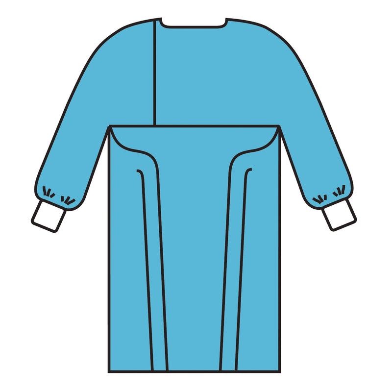 Halyard Protective Procedure Gown One Size Fits Most Blue NonSterile Not Rated Disposable (691480_CS) 100/CS