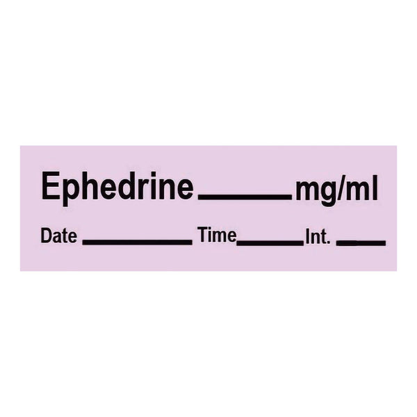 Timemed Drug Label Anesthesia Label EPHEDrine_mg/mL Date_Time_In_ Violet 1/2 X 1-1/2 Inch (173550_RL) 1/RL