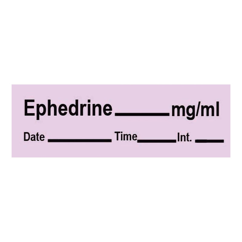 Timemed Drug Label Anesthesia Label EPHEDrine_mg/mL Date_Time_In_ Violet 1/2 X 1-1/2 Inch (173550_RL) 1/RL