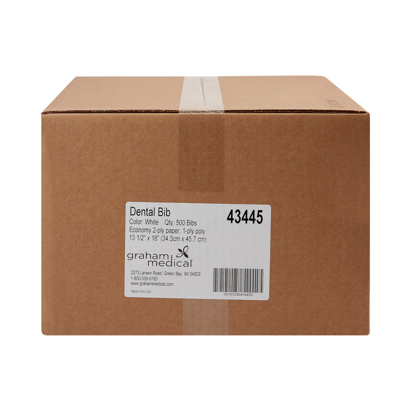 graham medical® Dental Bib 13-1/2 W X 18 L Inch White NonSterile (853587_CS) 500/CS