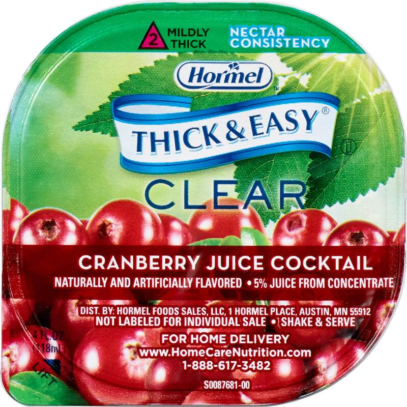Thick & Easy® Thickened Beverage 4 oz. Portion Cup Cranberry Juice Cocktail Flavor Liquid IDDSI Level 2 Mildly Thick (732813_CS) 24/CS