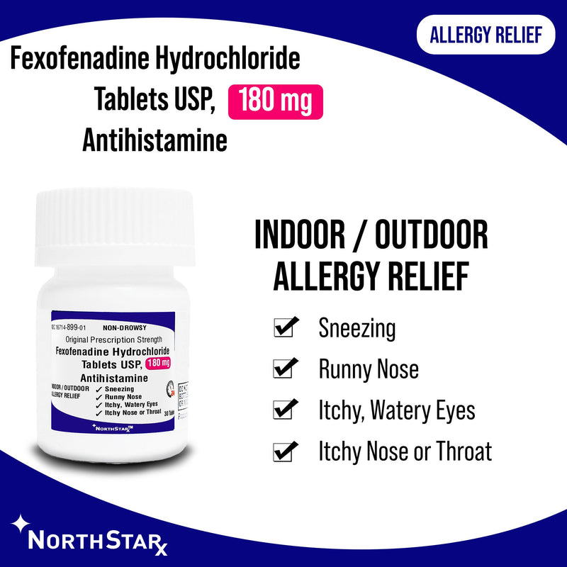 NorthStar Allergy Relief 180 mg Strength Tablet 30 per Bottle (1158260_BT) 1/BT