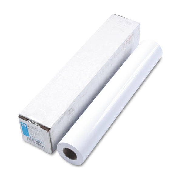 HP DesignJet Large Format Paper for Inkjet Prints, 7 mil, 24" x 100 ft, Gloss White (HEWQ6574A)