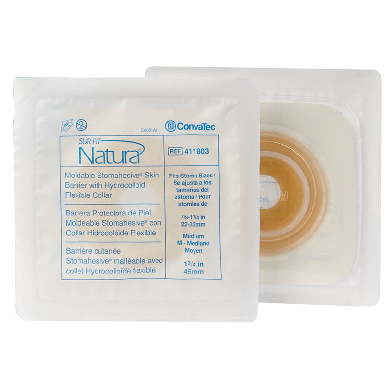 Sur-Fit Natura® Stomahesive® Ostomy Barrier Moldable, Standard Wear Without Tape 45 mm Flange Sur-Fit Natura® System Hydrocolloid 7/8 to 1-1/4 Inch Opening (581640_BX) 10/BX