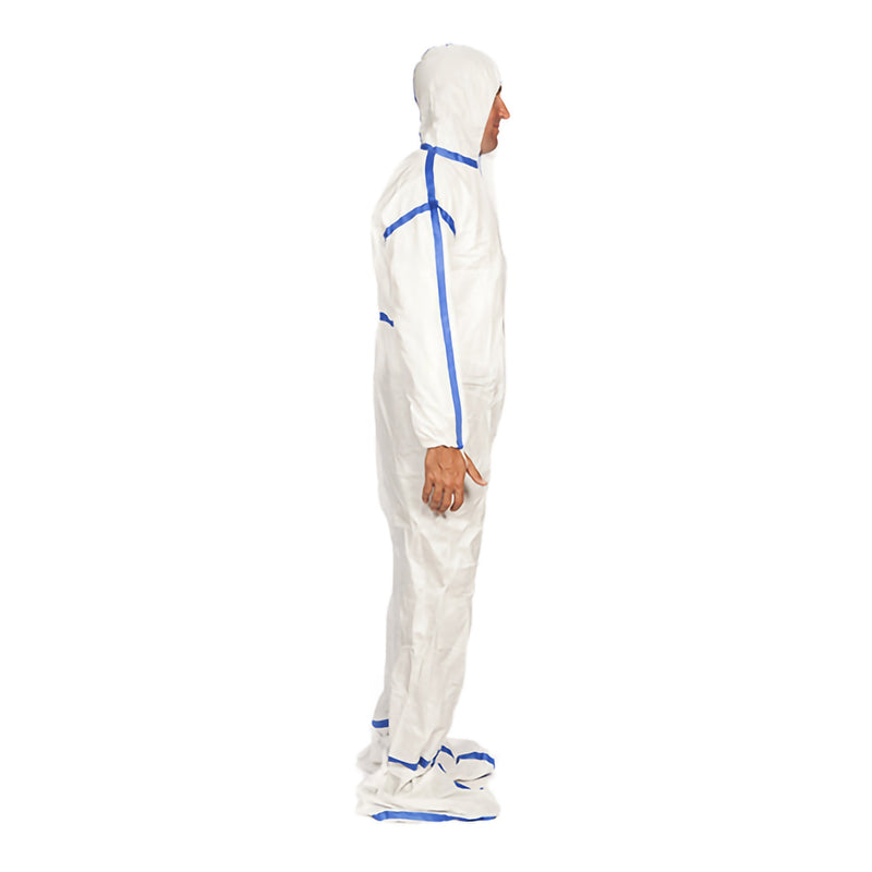 TrueCare Biomedix Cleanroom Coverall with Hood and Boot Covers X-Large White Disposable Sterile (1148645_CT) 20/CT