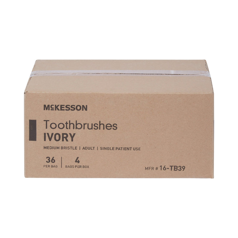 McKesson Toothbrush Ivory Adult Medium (472584_BX) 144/BX