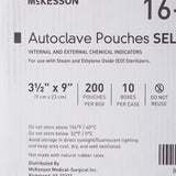 McKesson Sterilization Pouch Ethylene Oxide (EO) Gas / Steam 3-1/2 X 9 Inch Transparent Blue / White Self Seal Paper / Film (960943_BX) 200/BX