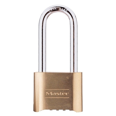Master Lock Company Resettable Combination Padlock, Brass, 2" Wide, Brass Color, 6/Box (470-175DLH) Box of 6