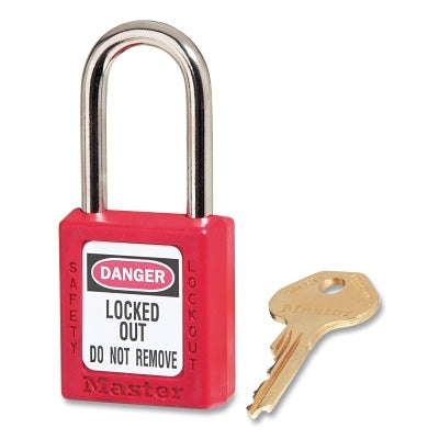 Master Lock Company Government Safety Lockout Padlock, Zenex, 1 1/2", Red, 1 Key, 6/Box (470-410RED) Box of 6