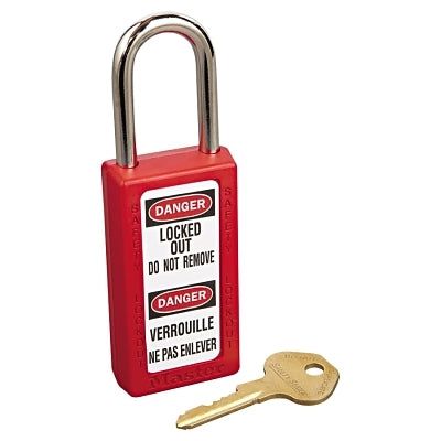 Master Lock Company Lightweight Zenex Safety Lockout Padlock, 1 1/2" Wide, Red, 2 Keys, 6/Box (470-411RED) Box of 6