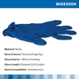 McKesson Confiderm® 6.8C Exam Glove Small NonSterile Nitrile Standard Cuff Length Textured Fingertips Blue Chemo Tested / Fentanyl Tested (1163939_BX) 100/BX
