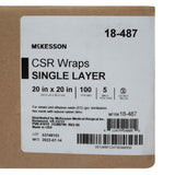 McKesson Sterilization Wrap Blue 20 X 20 Inch Single Layer Cellulose Steam / EO Gas (1156125_BX) 1/BX
