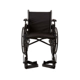 McKesson Lightweight Wheelchair Dual Axle Desk Length Arm Swing-Away Footrest Black Upholstery 18 Inch Seat Width Adult 300 lbs. Weight Capacity (1065284_EA) 1/EA