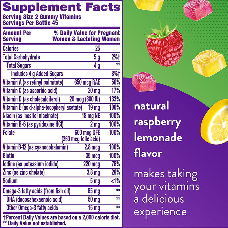 Church and Dwight Prenatal Vitamin Supplement Gummy 90 per Bottle Assorted Fruit Flavor (1125217_BT) 1/BT