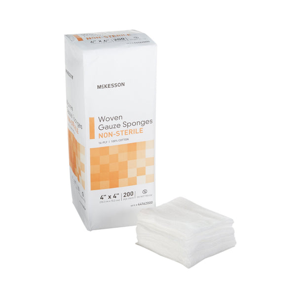 McKesson Gauze Sponge 4 X 4 Inch 16-Ply NonSterile 200 per Pack (446031_CS) 2000/CS