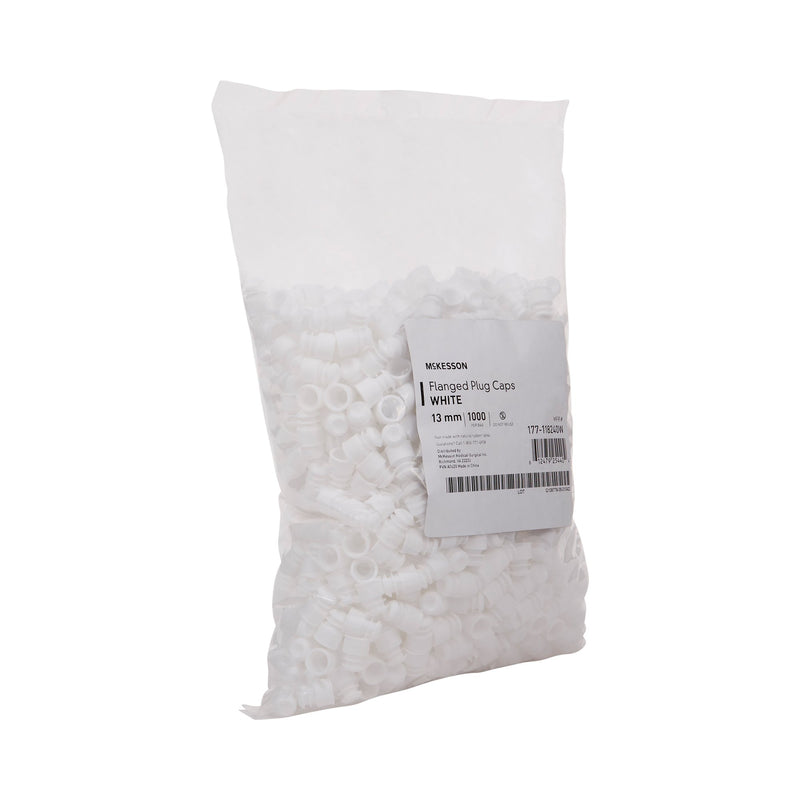 McKesson Tube Closure Polyethylene Flanged Plug Cap White 13 mm For Use with 13 mm Blood Drawing Tubes, Glass Test Tubes, Plastic Culture Tubes NonSterile (1175284_BG) 1000/BG