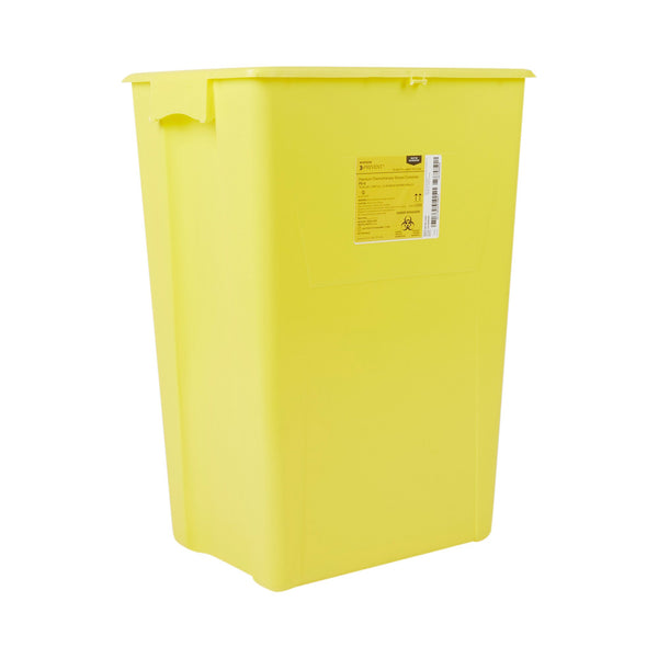 McKesson Prevent® Chemotherapy Waste Container Yellow Base 24-3/5 H X 17-3/10 W X 13 L Inch Vertical Entry 18 Gallon (862687_EA) 1/EA