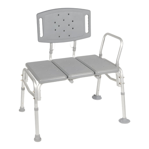 McKesson Knocked Down Bariatric Bath Transfer Bench Arm Rail 18-1/4 to 23-1/4 Inch Seat Height 500 lbs. Weight Capacity (1128903_EA) 1/EA