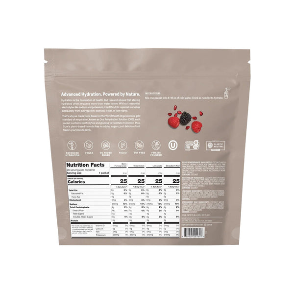 Cure Oral Electrolyte Solution Berry Pomegranate / Watermelon / Lemonade / Strawberry Kiwi Electrolyte (1270286_PK) 1/PK